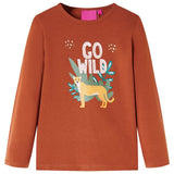 Vidaxl Children's shirt with long sleeves 92 cognac colored