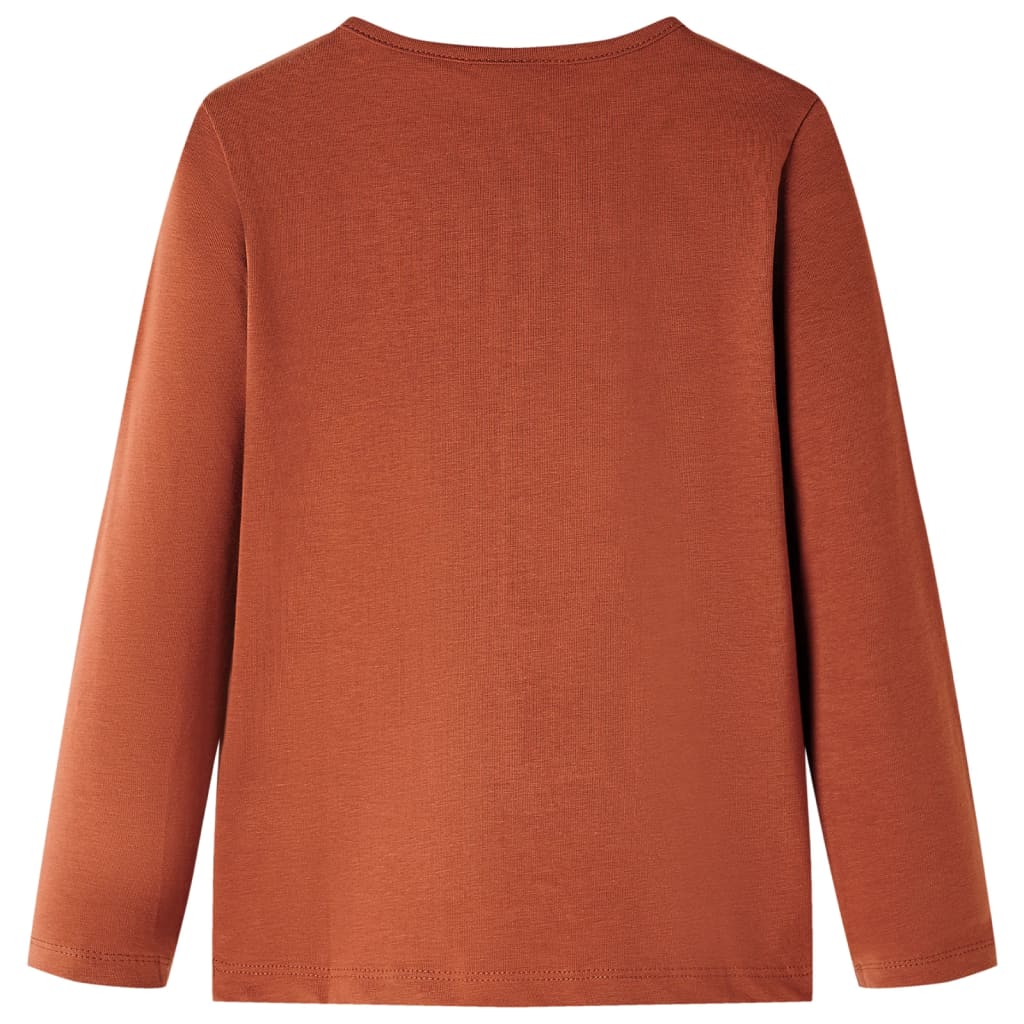 Vidaxl Children's shirt with long sleeves 116 cognac colored