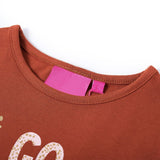 Vidaxl Children's shirt with long sleeves 128 cognac colored