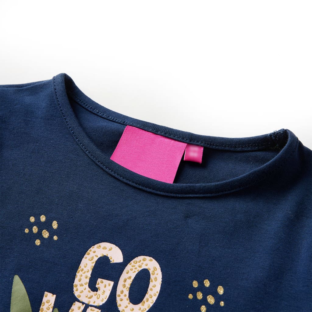 Vidaxl children's shirt with long sleeves 116 navy blue