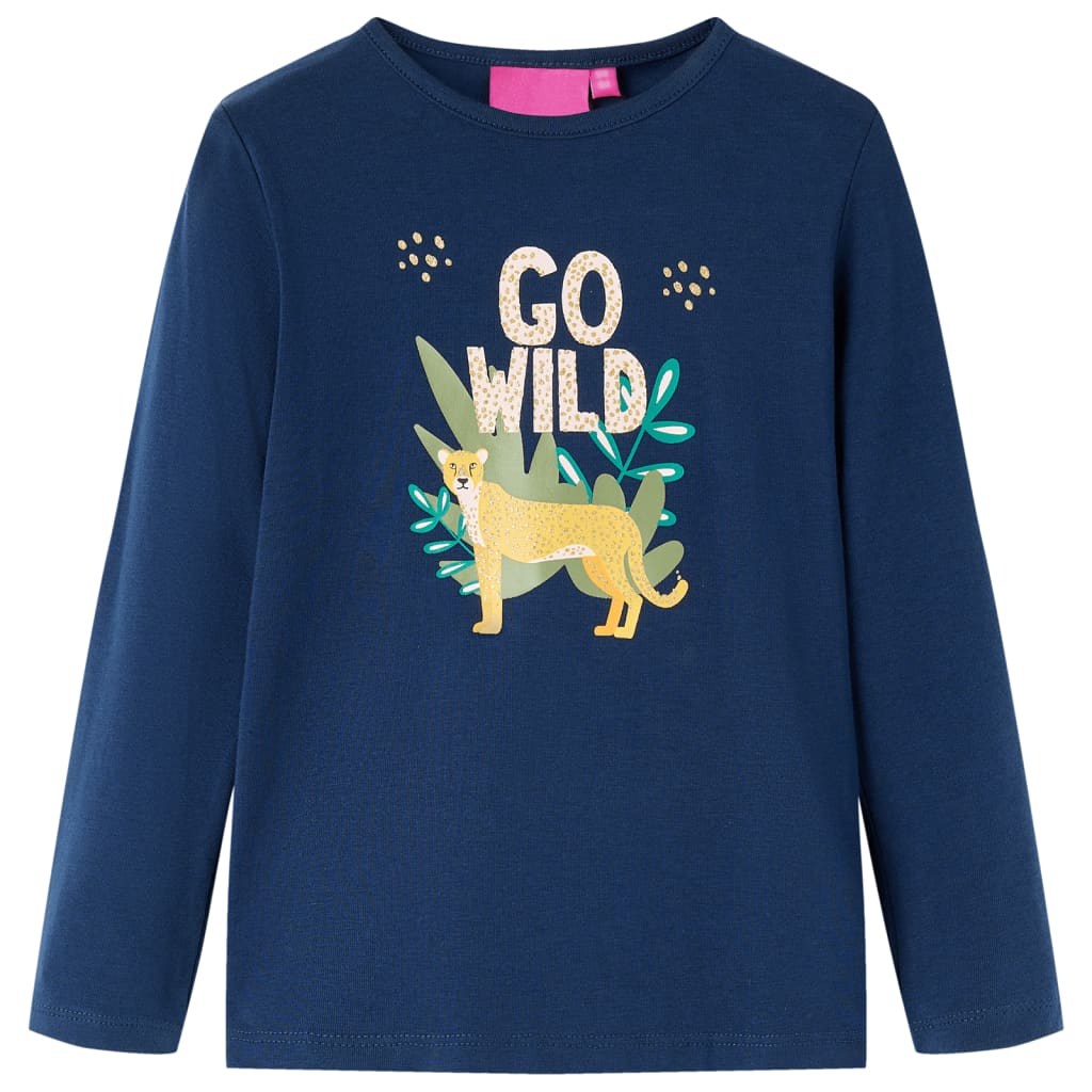 Vidaxl children's shirt with long sleeves 128 navy blue