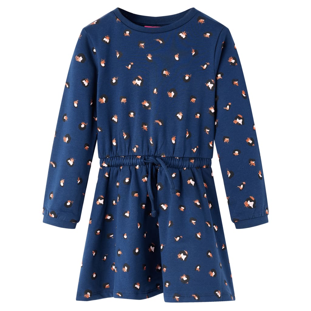 Vidaxl children's dress with long sleeves 104 navy blue