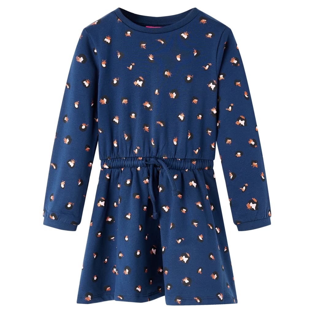 Vidaxl children's dress with long sleeves 116 navy blue