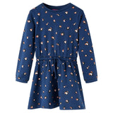 Vidaxl children's dress with long sleeves 116 navy blue