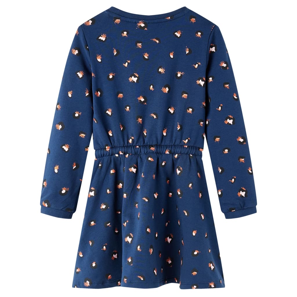 Vidaxl children's dress with long sleeves 116 navy blue