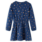 Vidaxl children's dress with long sleeves 116 navy blue