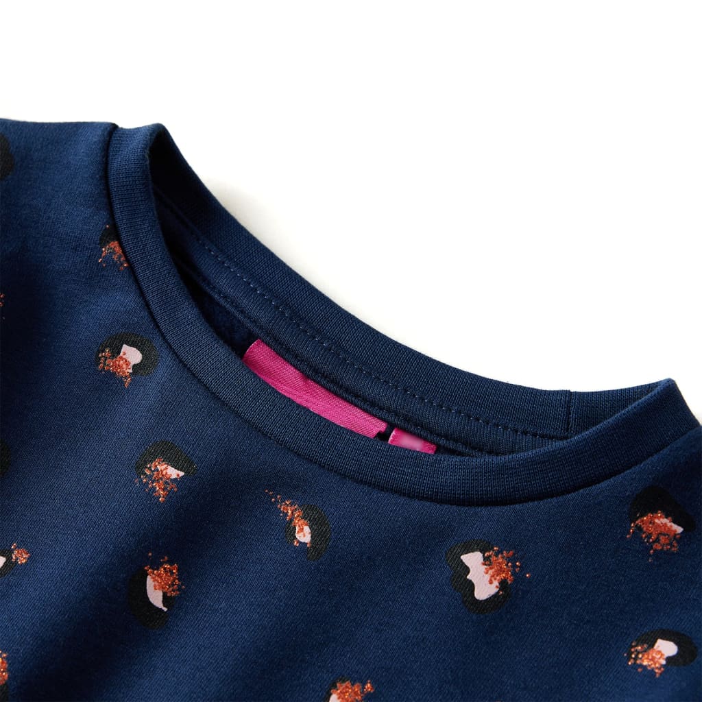 Vidaxl children's dress with long sleeves 116 navy blue