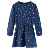 Vidaxl children's dress with long sleeves 128 navy blue