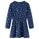 Vidaxl children's dress with long sleeves 128 navy blue
