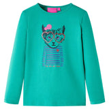 Camicia per bambini Vidaxl con maniche lunghe 92 verde brillante