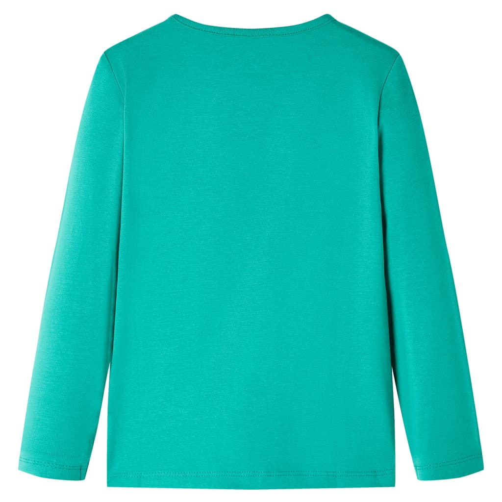 Camicia per bambini Vidaxl con maniche lunghe 128 verde brillante