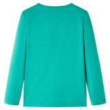 Camicia per bambini Vidaxl con maniche lunghe 128 verde brillante