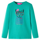 Camicia per bambini Vidaxl con maniche lunghe 140 verde brillante