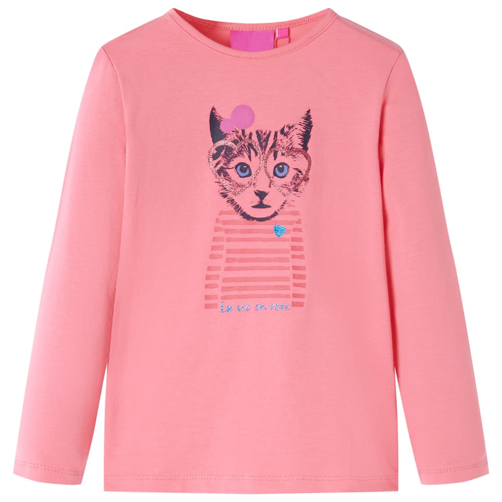 Camicia per bambini Vidaxl con maniche lunghe 104 rosa