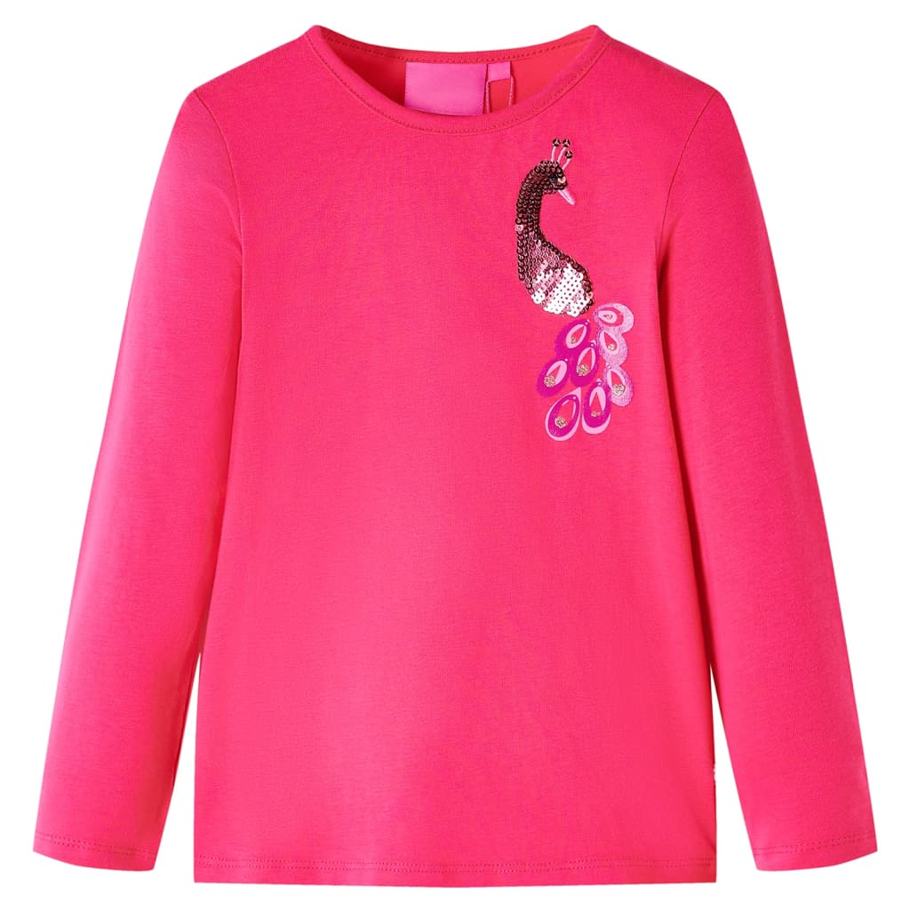 Camicia per bambini Vidaxl con maniche lunghe 92 rosa brillante