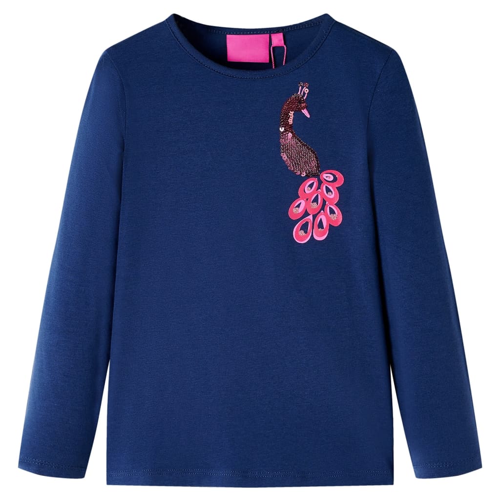 Camicia per bambini Vidaxl con maniche lunghe 140 blu navy
