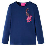 Camicia per bambini Vidaxl con maniche lunghe 140 blu navy