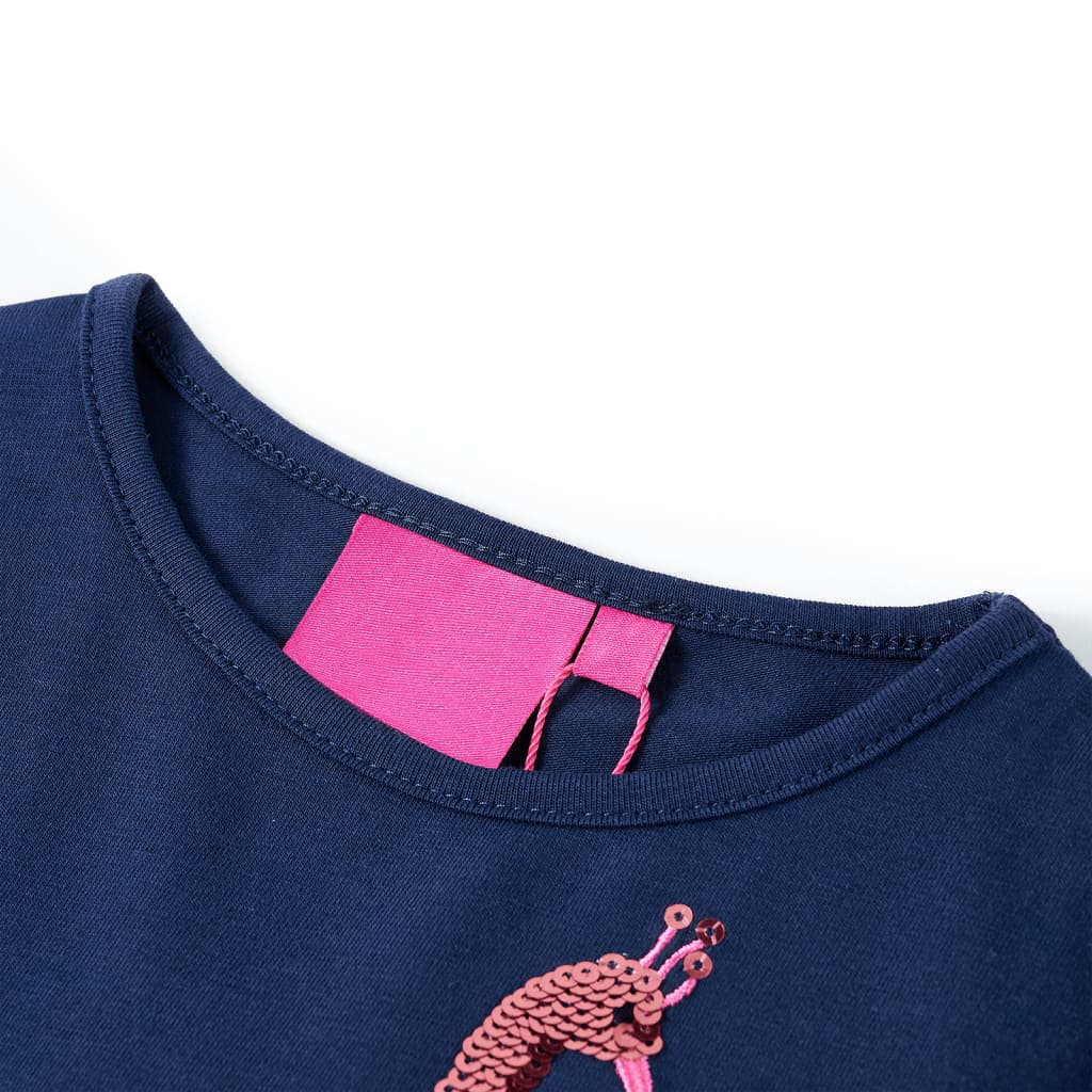 Camicia per bambini Vidaxl con maniche lunghe 140 blu navy