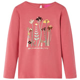 Camicia per bambini Vidaxl con maniche lunghe 128 vecchia rosa