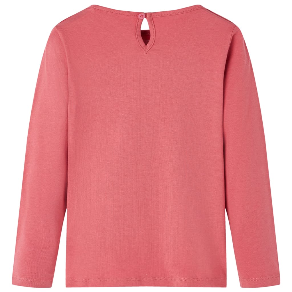 Camicia per bambini Vidaxl con maniche lunghe 128 vecchia rosa