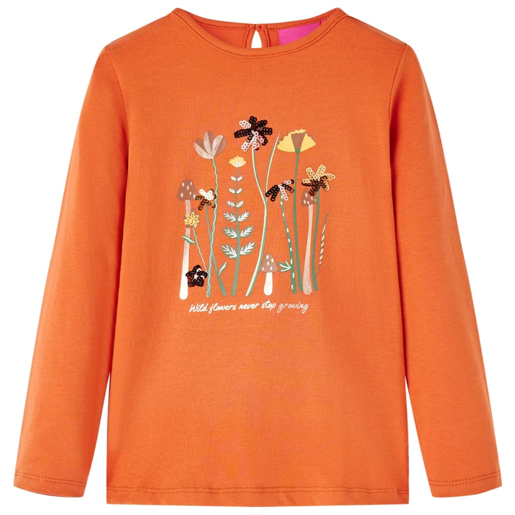 Camicia per bambini Vidaxl con maniche lunghe 104 Oranjebruin