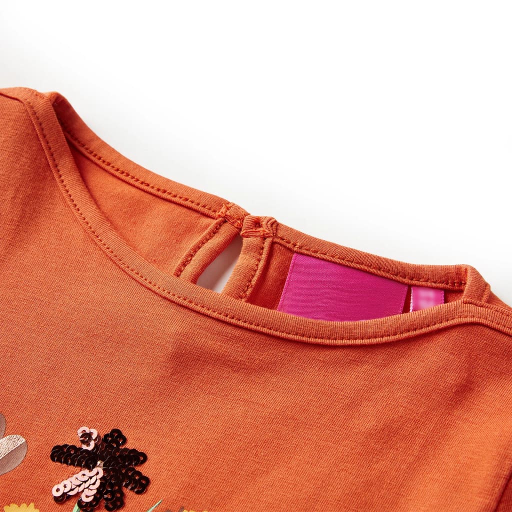 Camicia per bambini Vidaxl con maniche lunghe 116 Oranjebruin