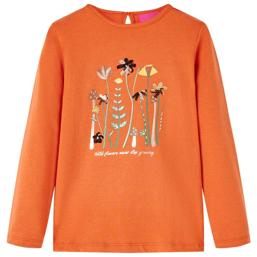 Vidaxl Children's shirt with long sleeves 128 Oranjebruin