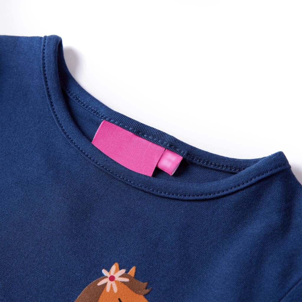 Camicia per bambini Vidaxl con maniche lunghe 104 blu navy