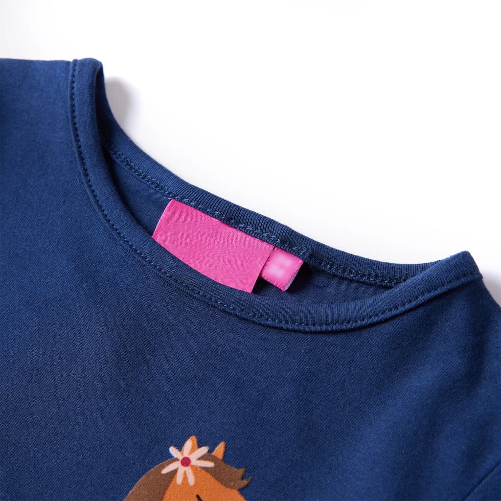 Camicia per bambini Vidaxl con maniche lunghe 116 blu navy