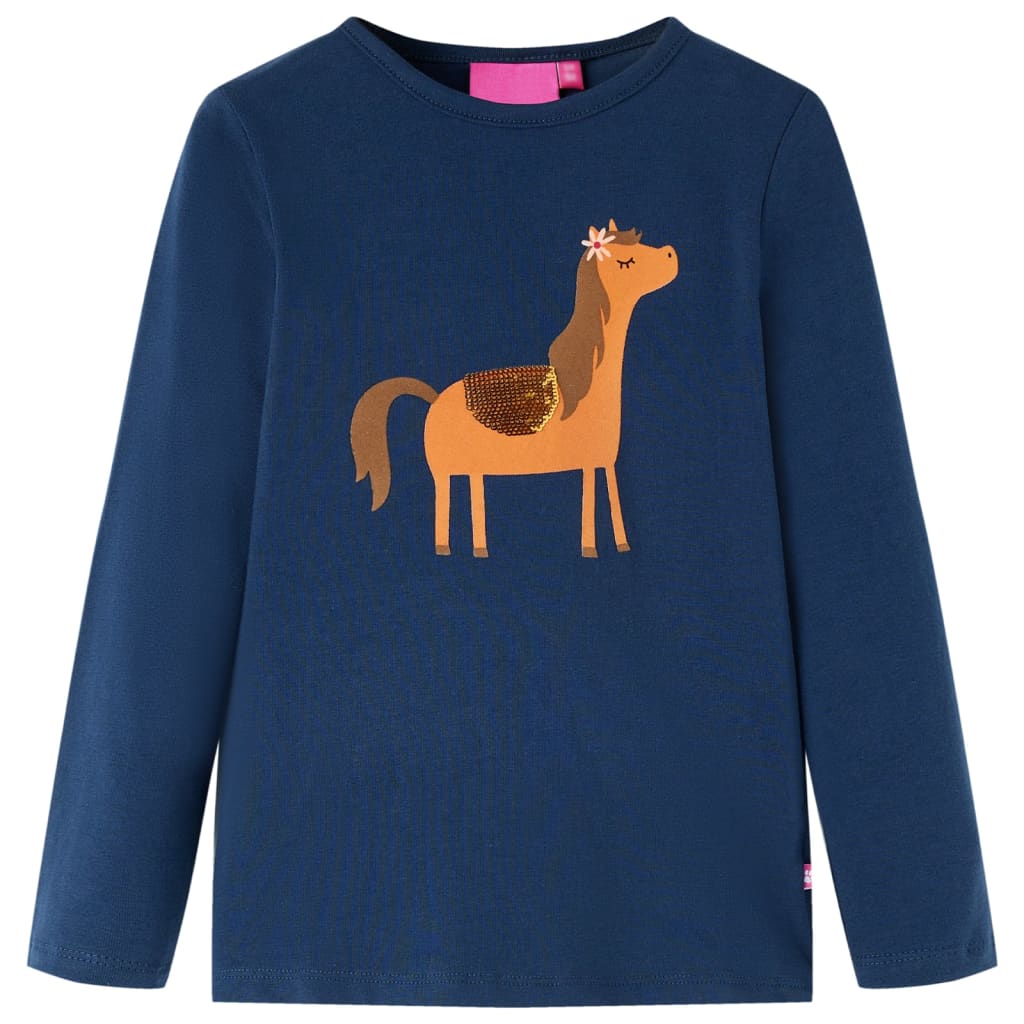 Vidaxl children's shirt with long sleeves 128 navy blue