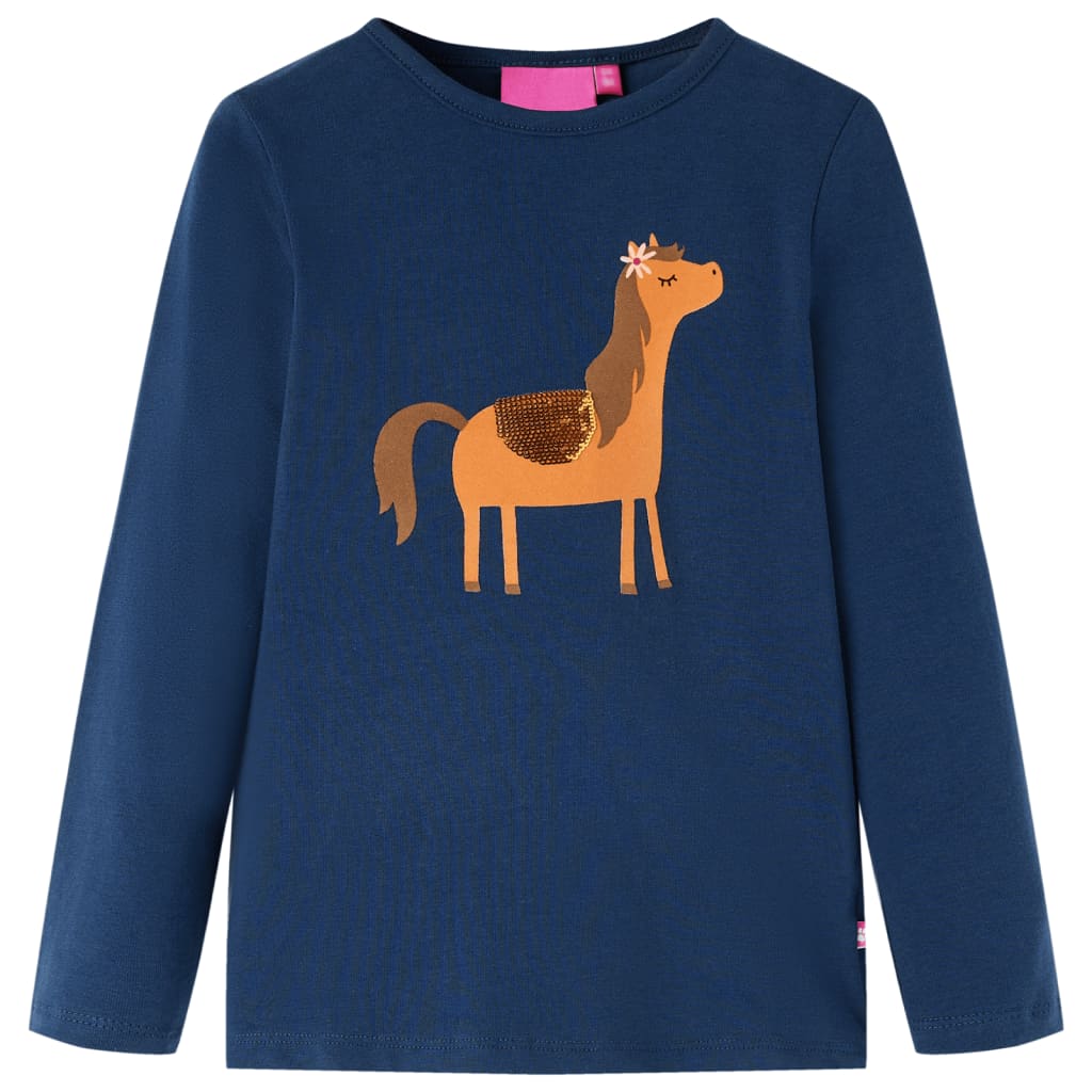 Vidaxl children's shirt with long sleeves 140 navy blue