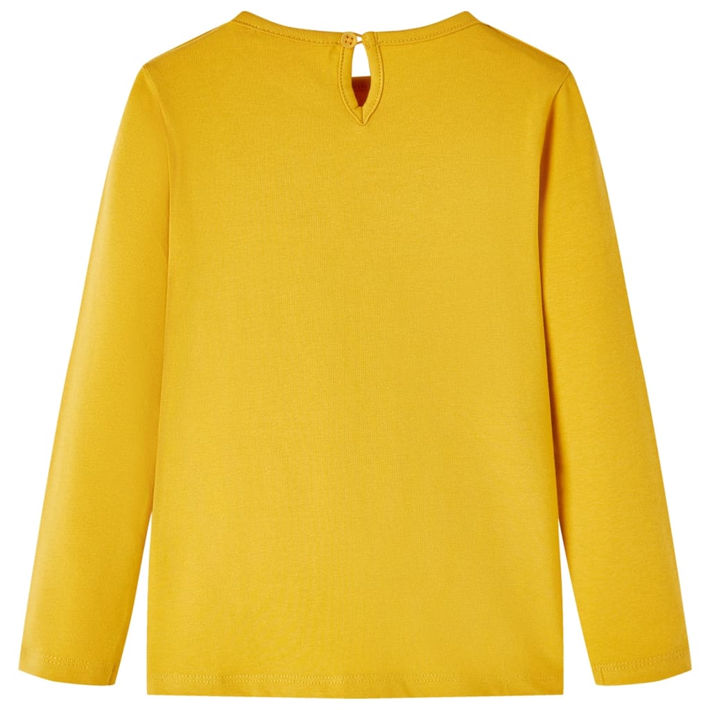 VidaXL children's shirt with long sleeves 104 dark ocher colored