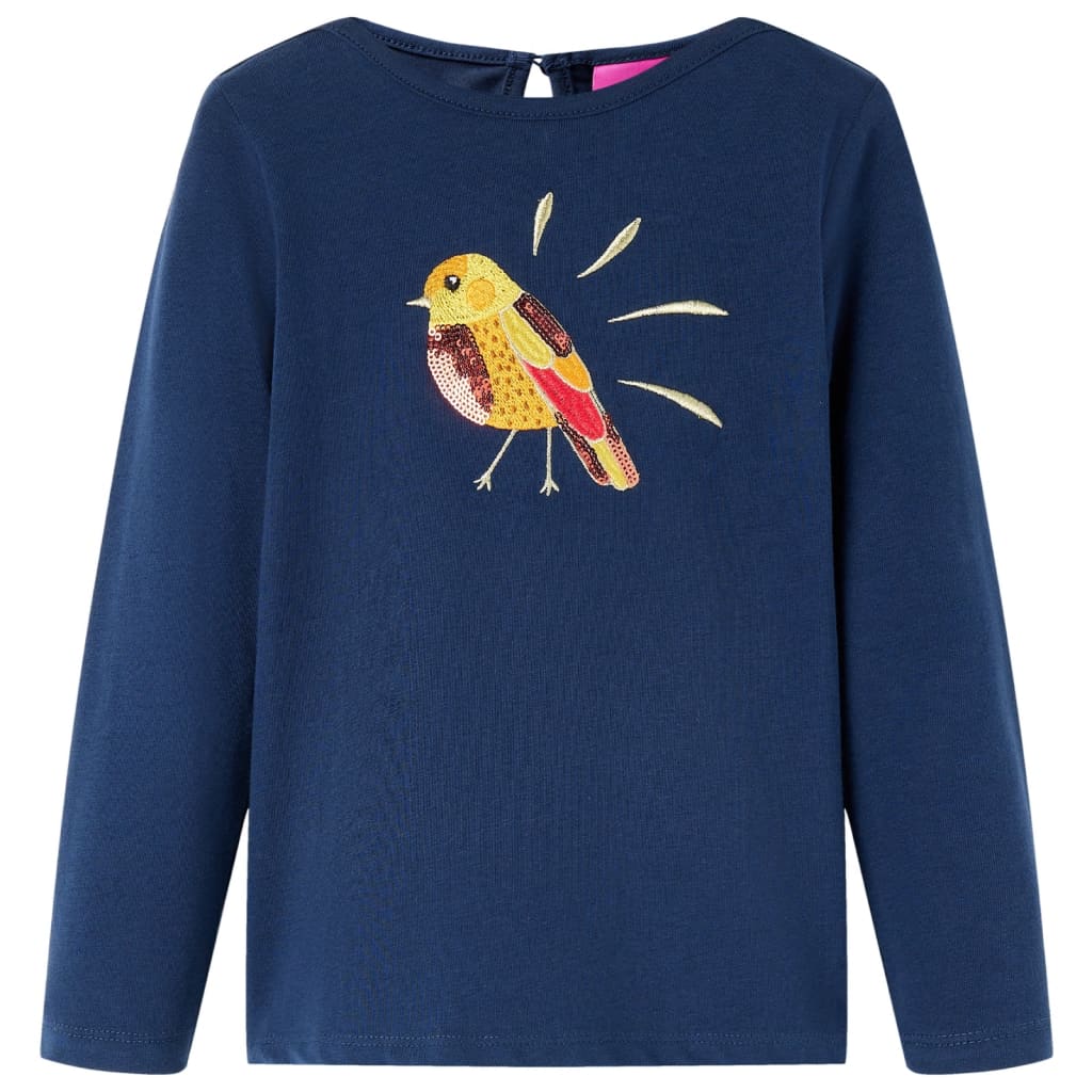 Vidaxl children's shirt with long sleeves 128 navy blue