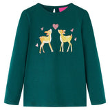 VidaXL children's shirt with long sleeves 128 DonkerGroen