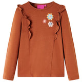 Vidaxl Children's shirt with long sleeves 92 cognac colored