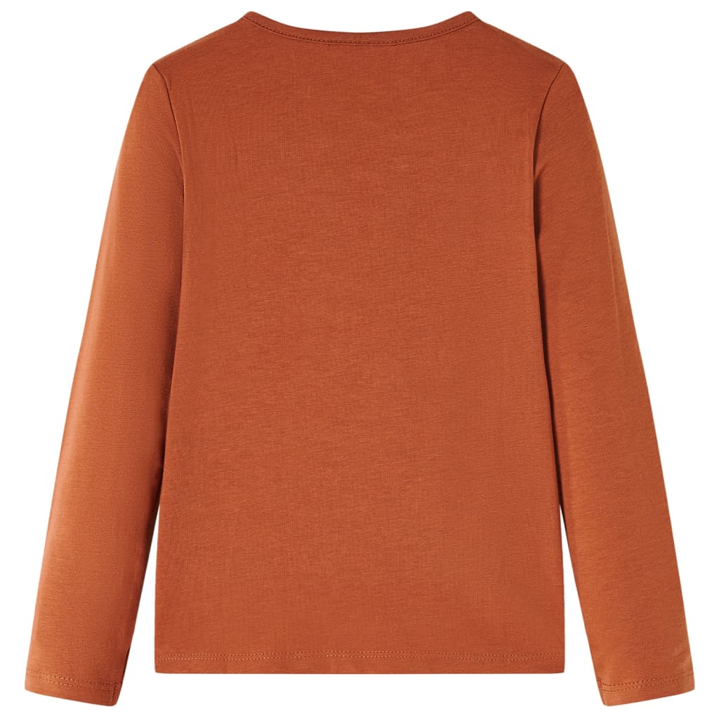 Vidaxl Children's shirt with long sleeves 116 cognac colored