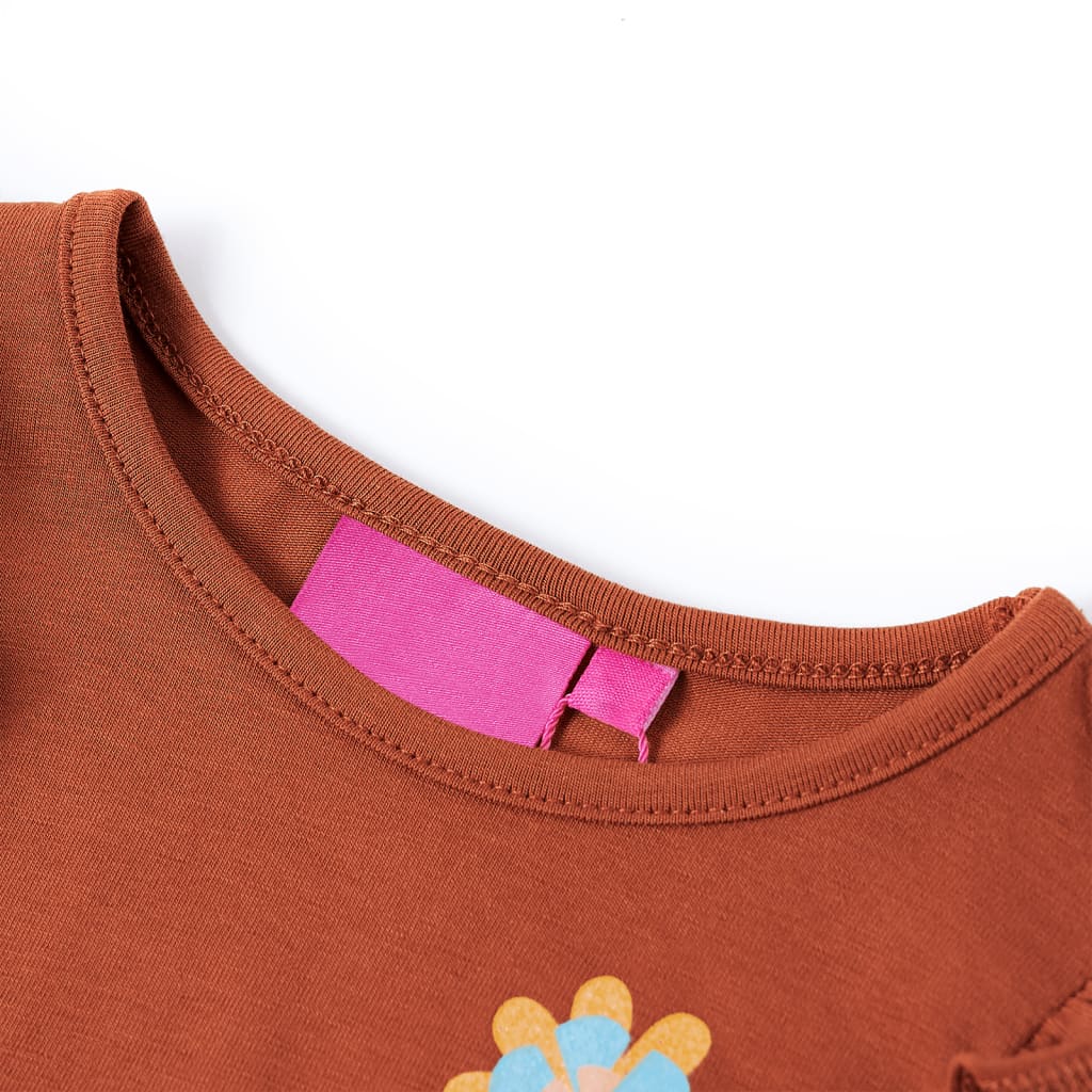 Vidaxl Children's shirt with long sleeves 128 cognac colored