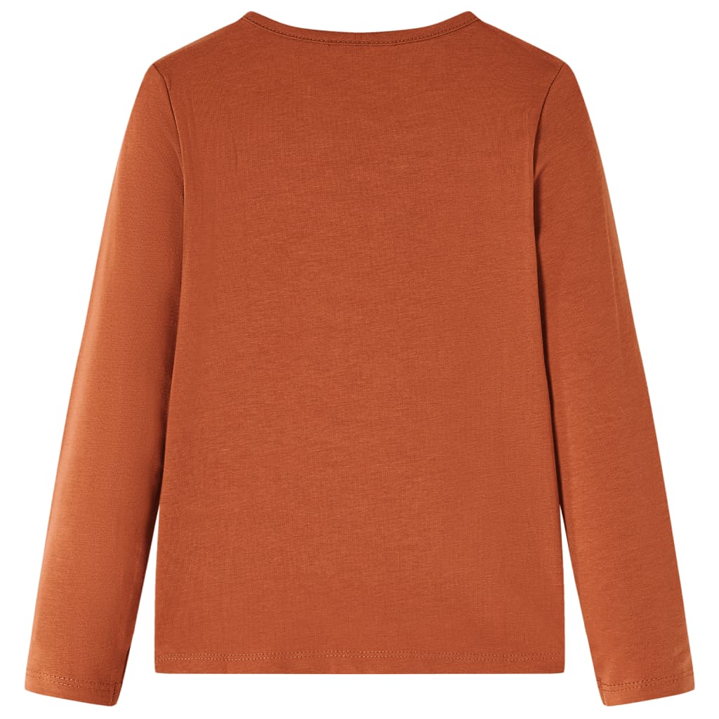 Vidaxl Children's shirt with Long Sleeve 140 Cognac colored