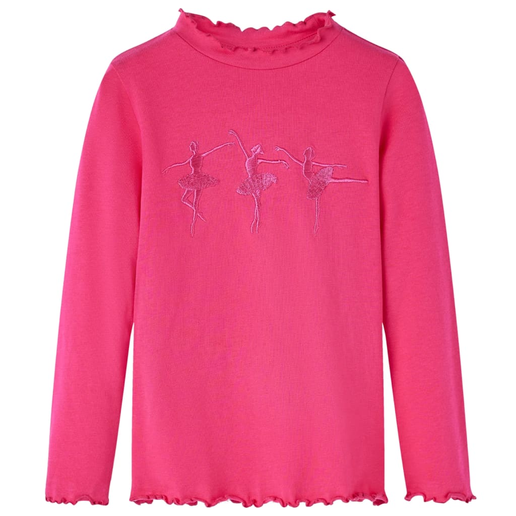 Vidaxl Children's shirt with long sleeves 116 bright pink