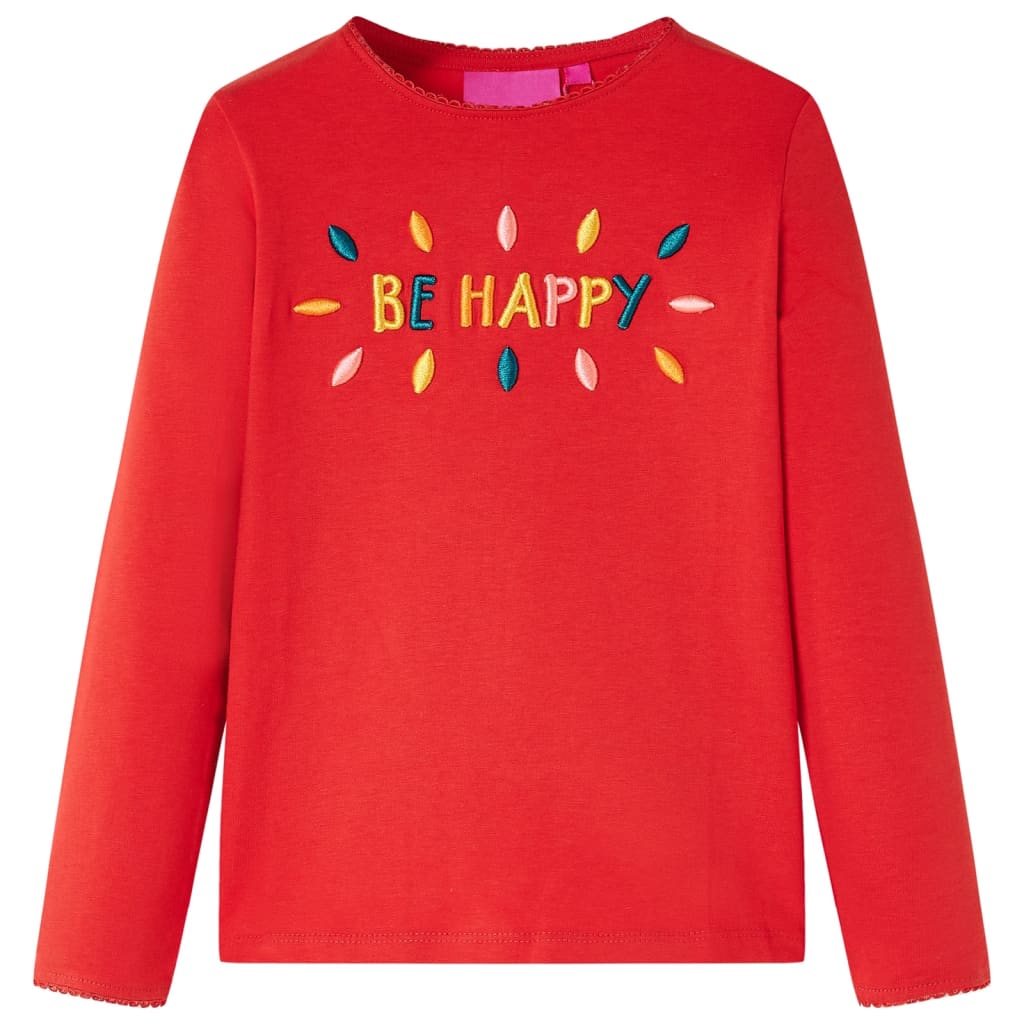 Vidaxl Children's shirt with long sleeves 104 red