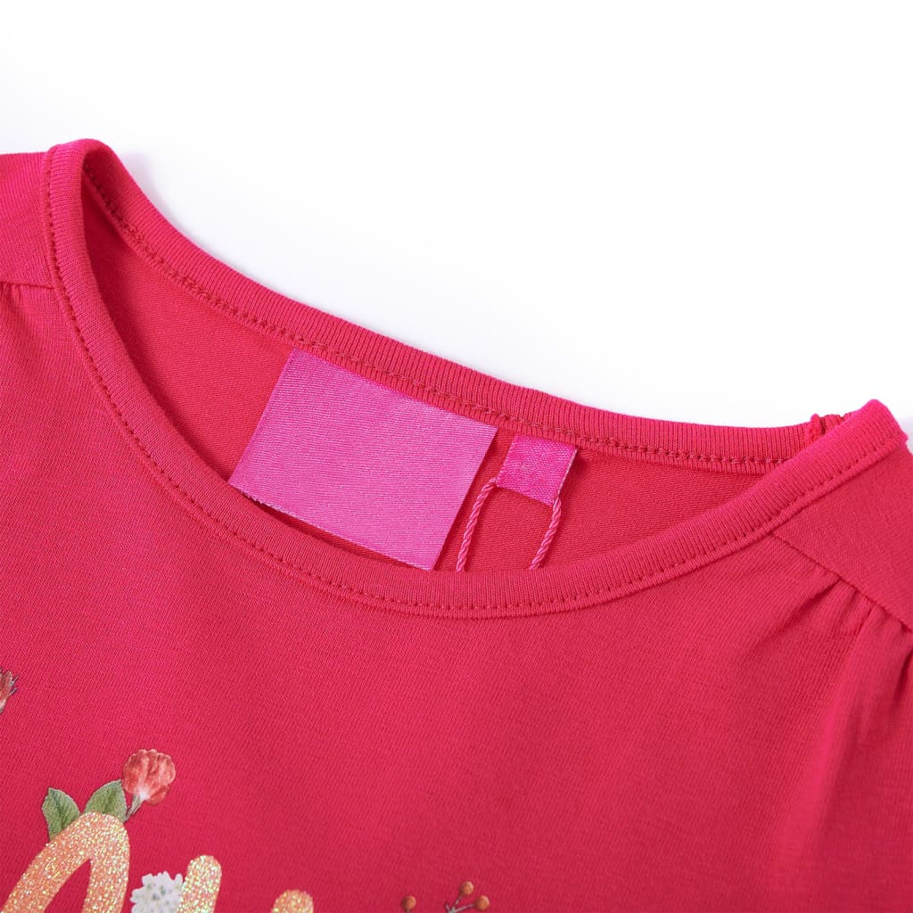 Vidaxl Children's shirt with long sleeves 92 bright pink