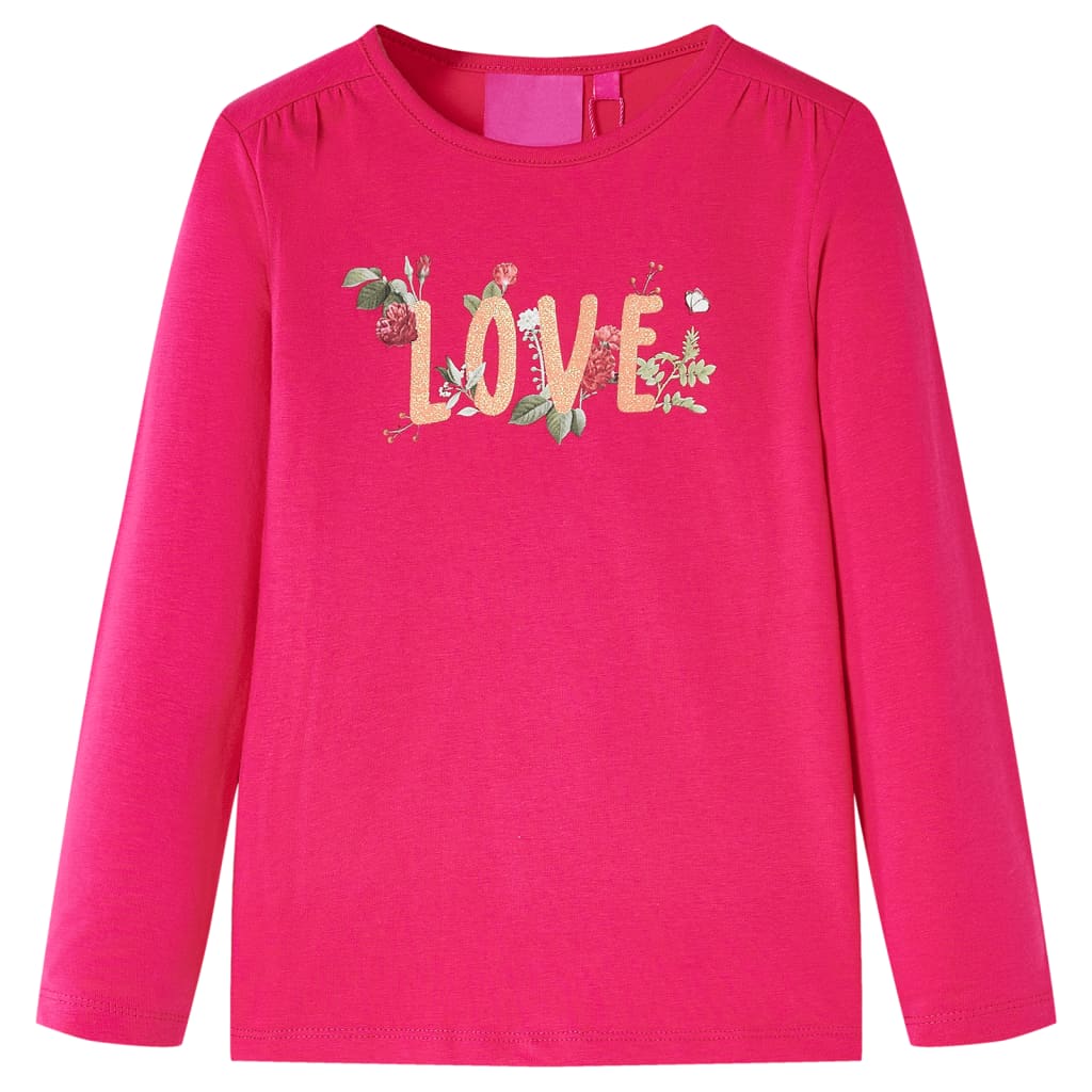 Vidaxl Children's shirt with long sleeves 104 bright pink