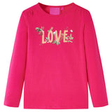 Vidaxl Children's shirt with long sleeves 104 bright pink