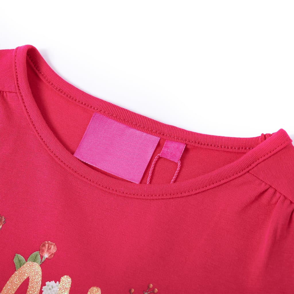 Vidaxl Children's shirt with long sleeves 104 bright pink