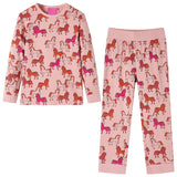 Vidaxl Children's pajamas with long sleeves 116 light pink