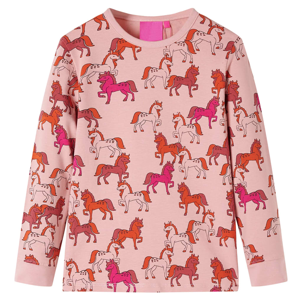 Vidaxl Children's pajamas with long sleeves 116 light pink