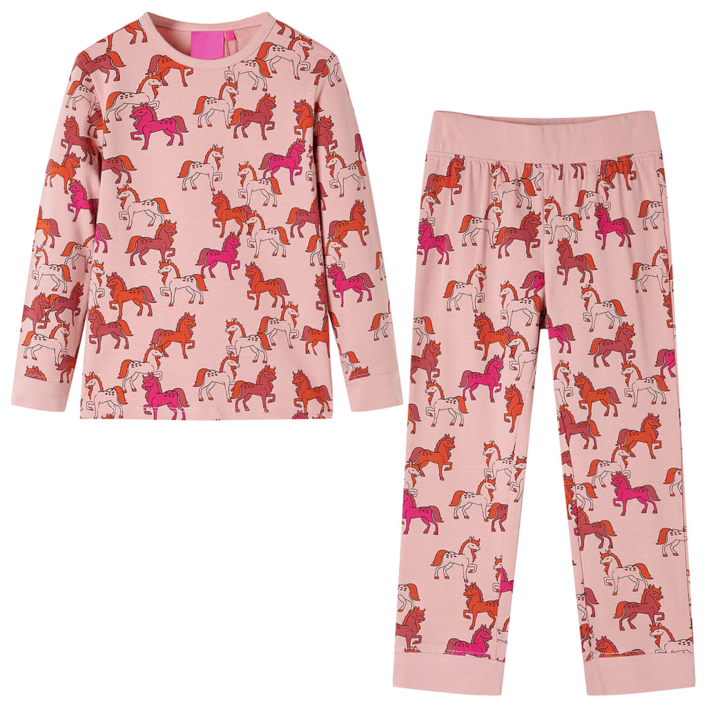 Vidaxl Children's pajamas with long sleeves 140 light pink