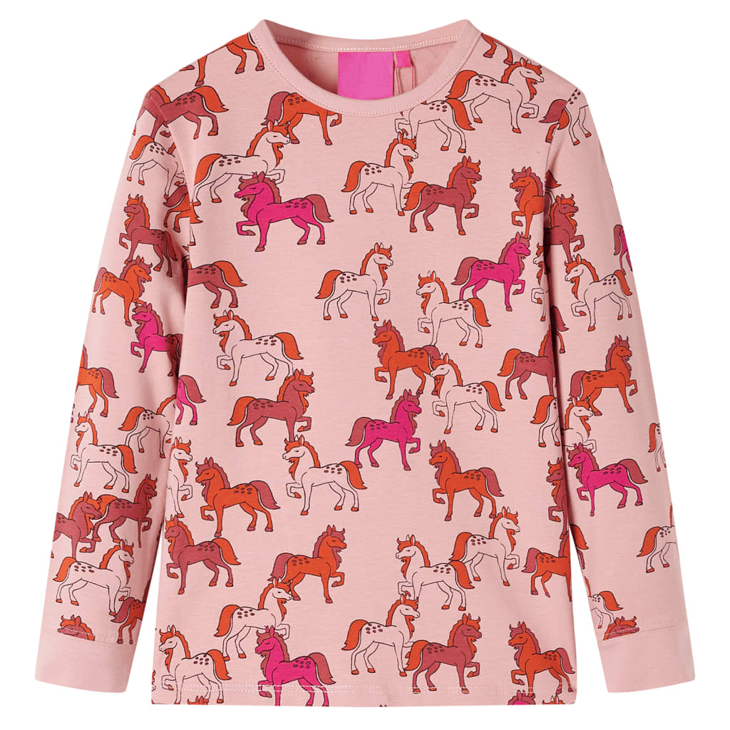 Vidaxl Children's pajamas with long sleeves 140 light pink