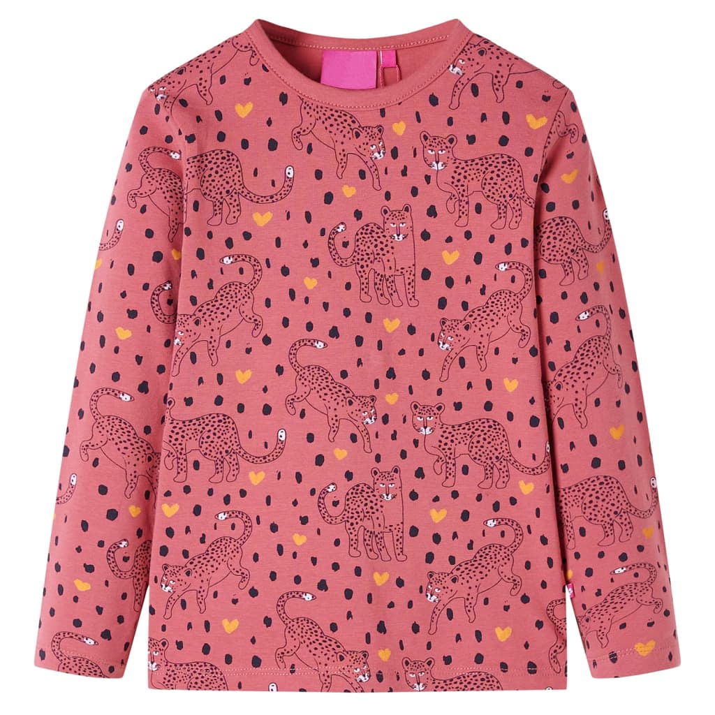 Vidaxl Children's pajamas with long sleeves 140 old pink