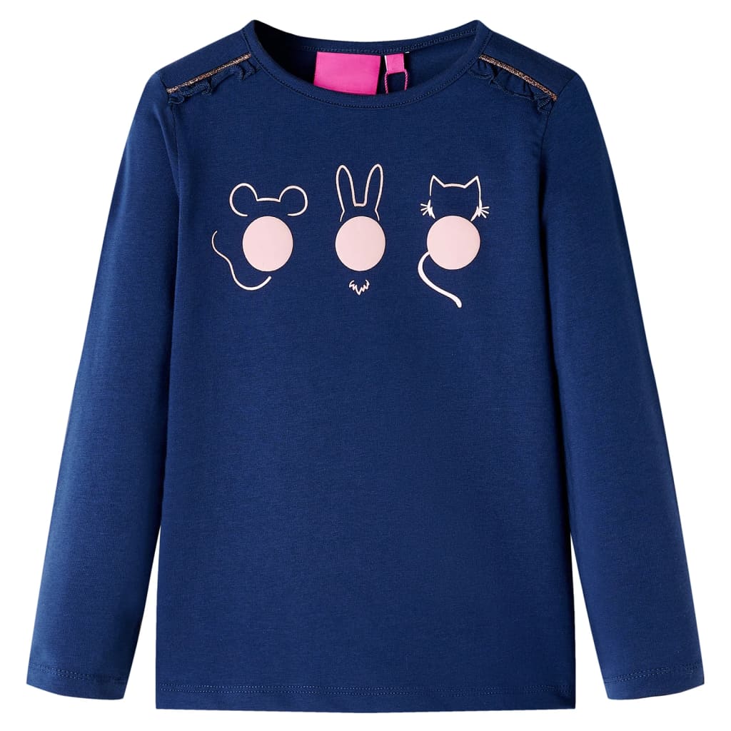 VidaXL children's shirt with long sleeves 92 Navy blue